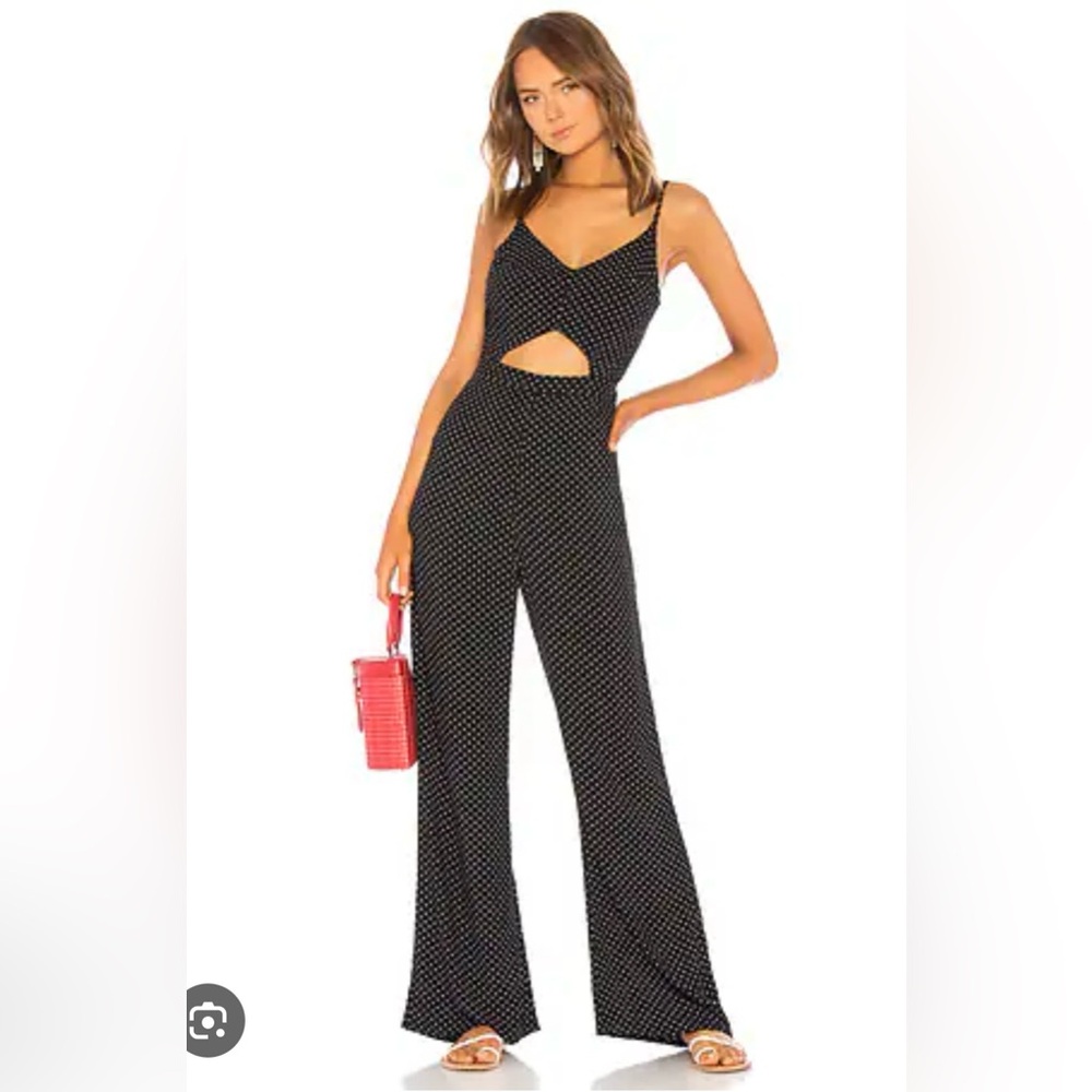 Indah Black and White Polka Dot Jumpsuit